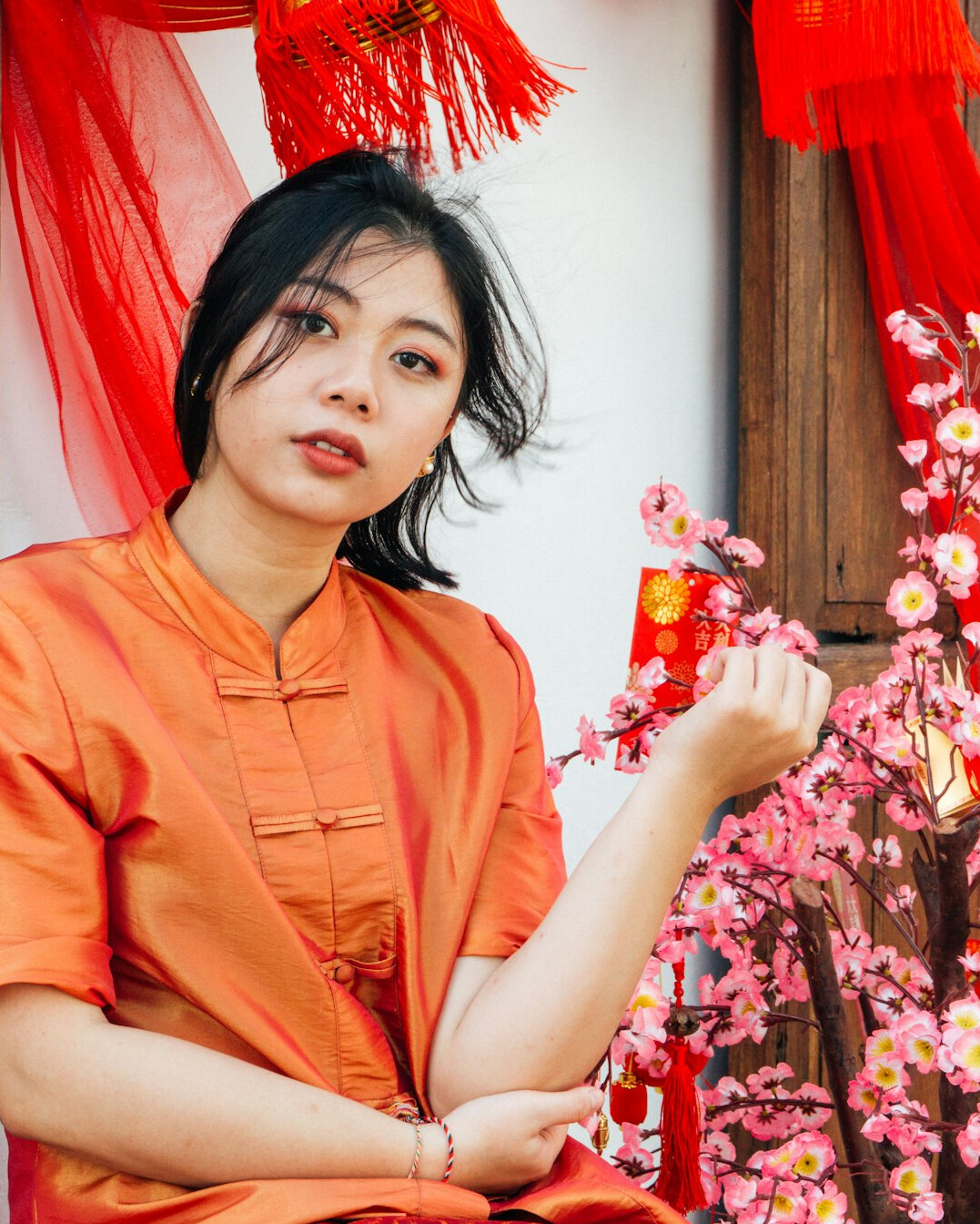 Studio portrait of a Malaysian Chinese woman in business casual attire