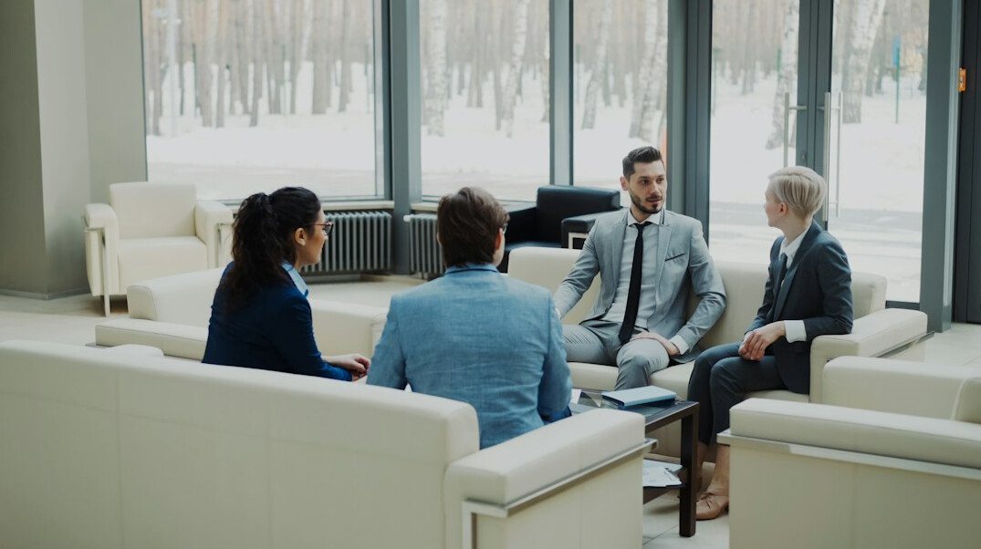 business team discussing insurance